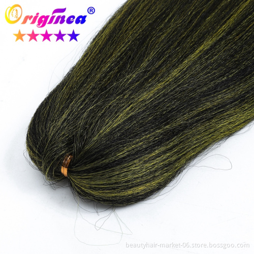 wholesale private label hot water setting prestretched easy braid bulk synthetic yaki colored ombre pre stretched braiding hair